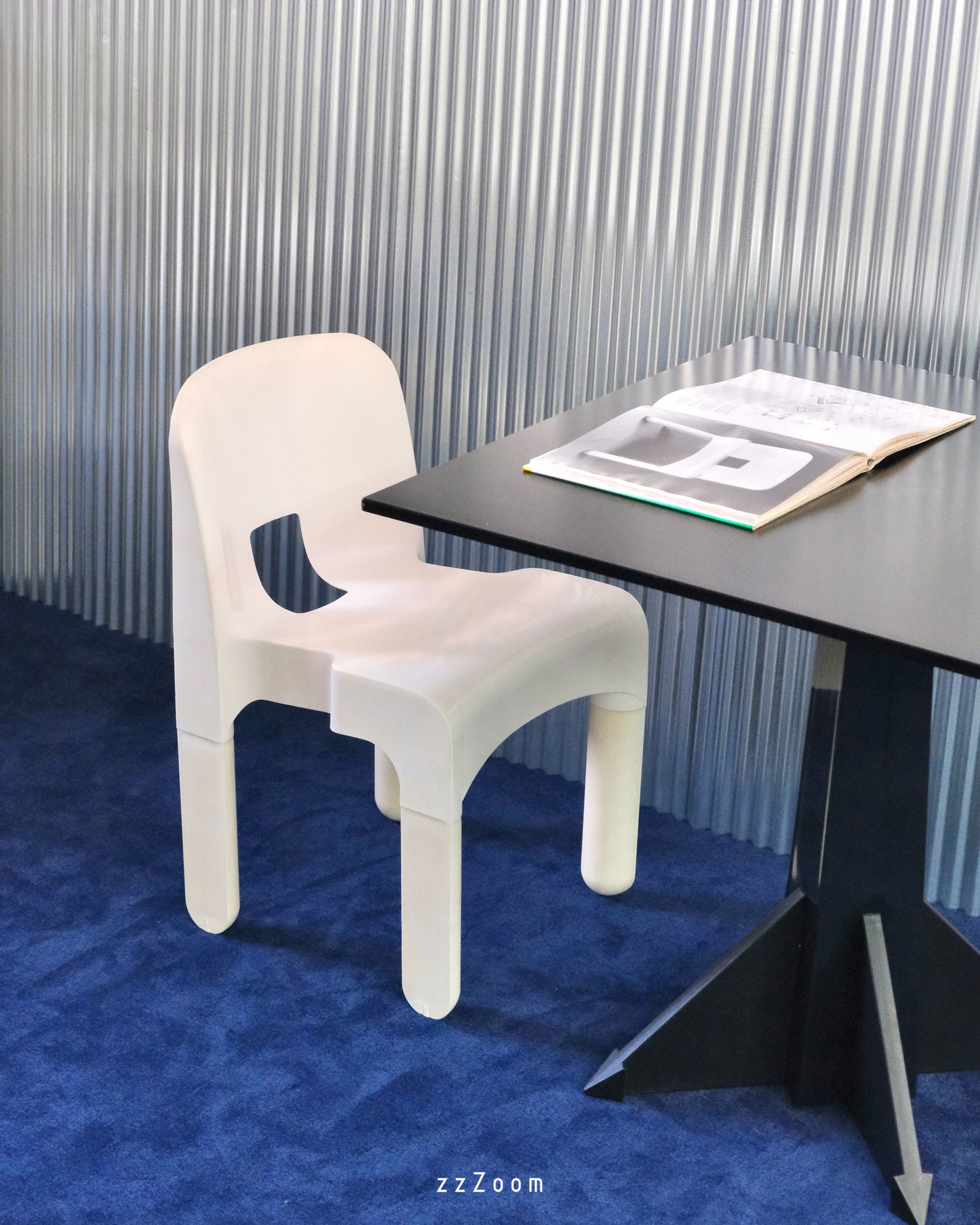 Vintage Mod.Universale stacking chair design by Joe Colombo for Kartell, 1967