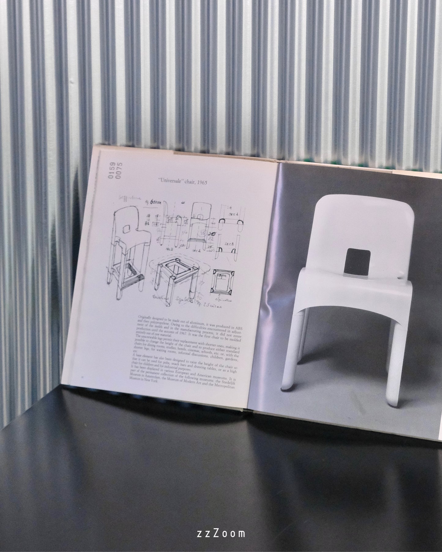 Vintage Mod.Universale stacking chair design by Joe Colombo for Kartell, 1967