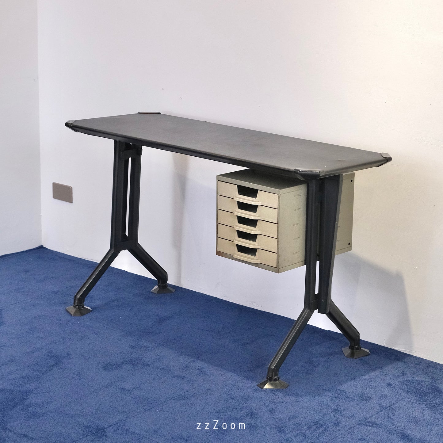 Vintage Arco steel desk design by Studio BBPR for Olivetti, 1960s