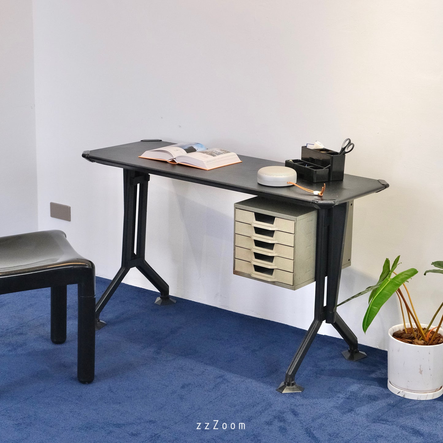 Vintage Arco steel desk design by Studio BBPR for Olivetti, 1960s