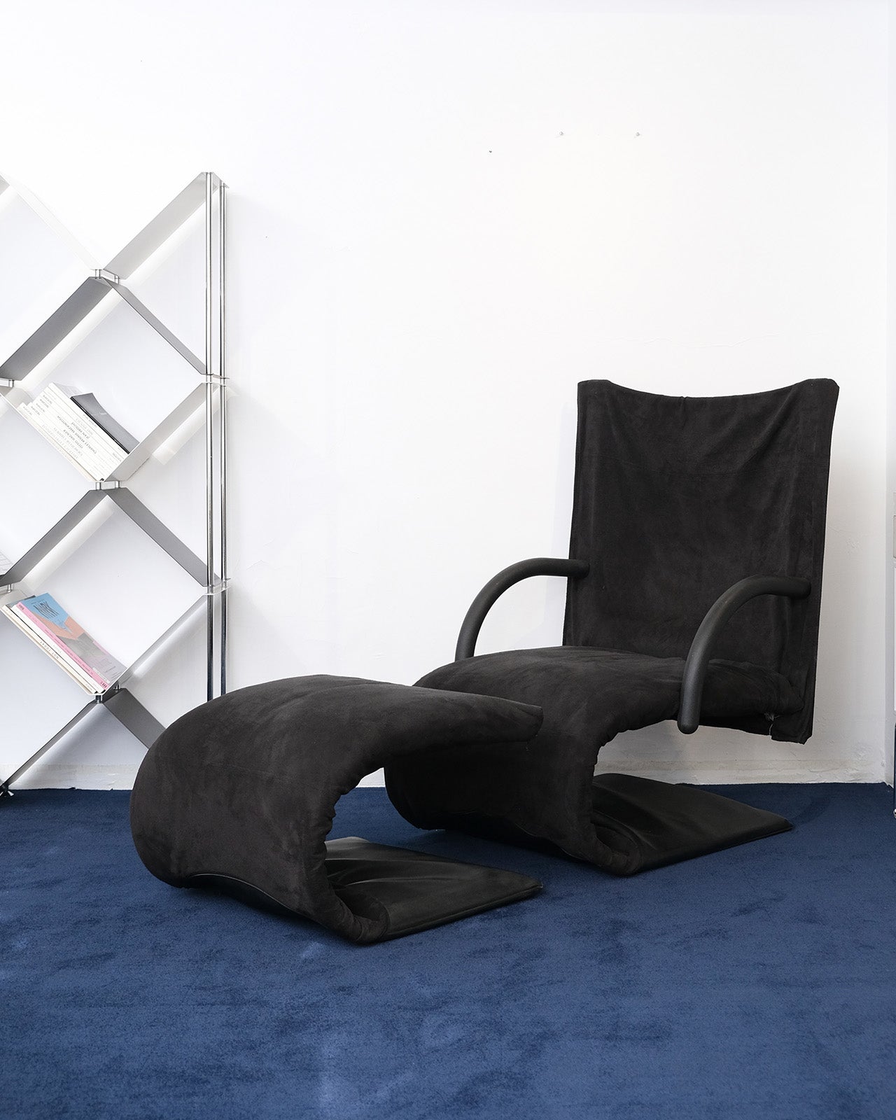 Vintage Mod.Zen chair and Ottoman by Claude Brisson for Ligne Roses, 1980s