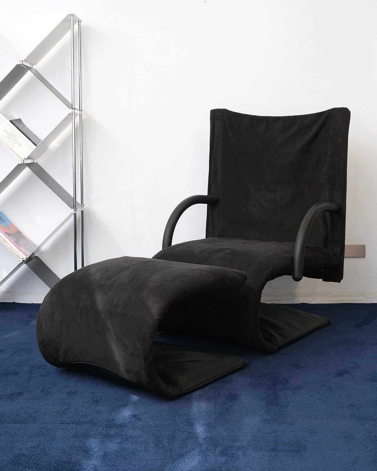 Vintage Mod.Zen chair and Ottoman by Claude Brisson for Ligne Roses, 1980s