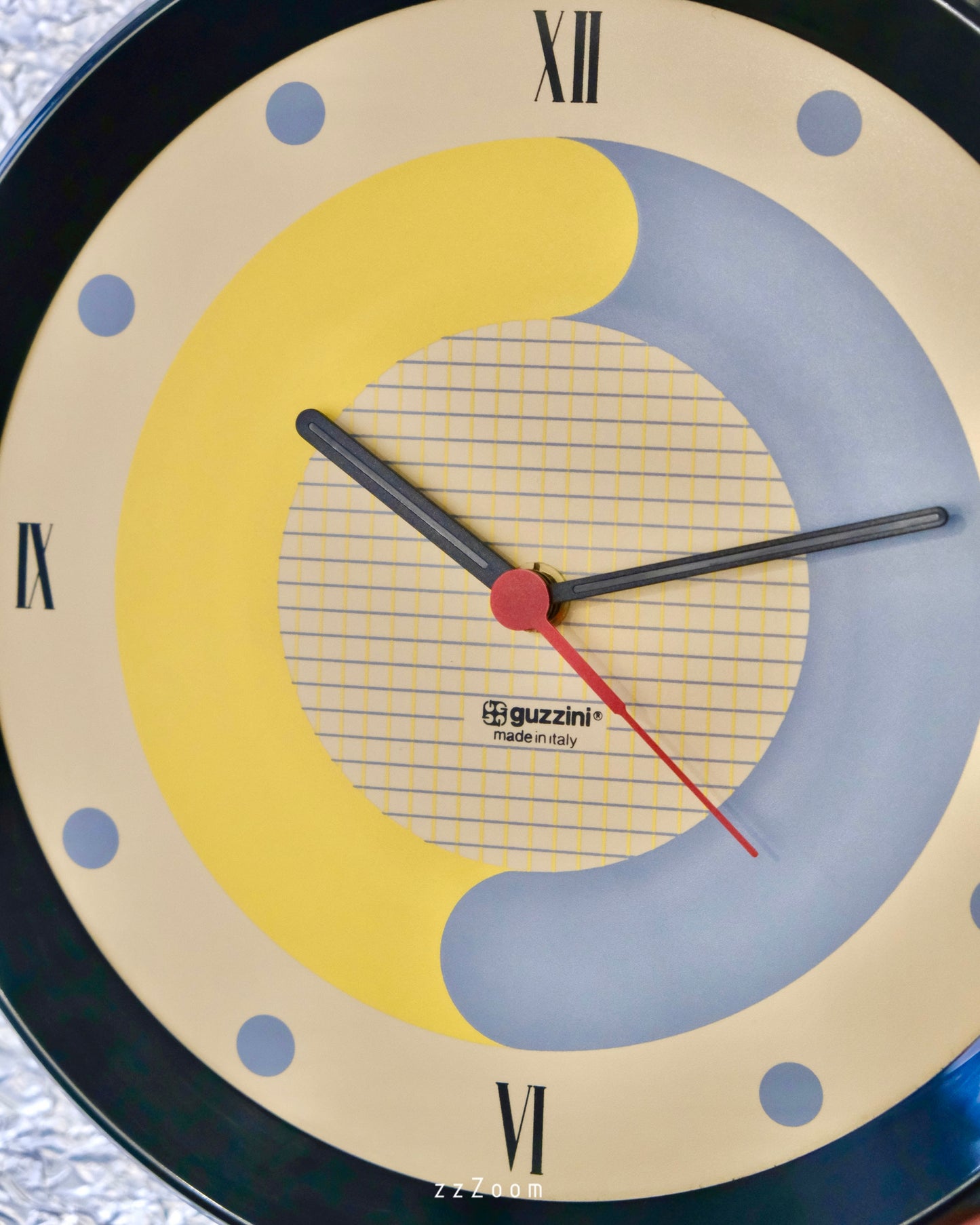 Vintage wall clock by Guzzini , 1980s