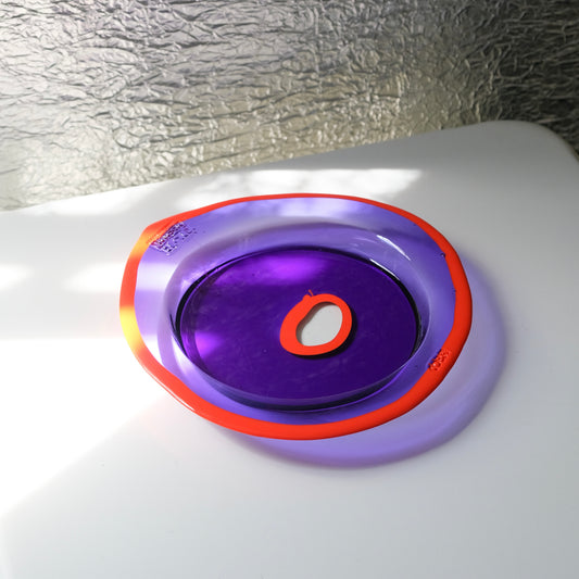 Try Tray Round (S) design by Gaetano Pesce for Fish Design,Clear Purple/Matt Orange