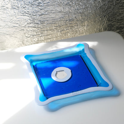 Try Tray Square (S) design by Gaetano Pesce for Fish Design,Clear Blue/Matt Pastel Blue