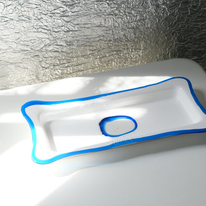 Try Tray Rectangular (S) design by Gaetano Pesce for Fish Design,Matt White/Clear Blue