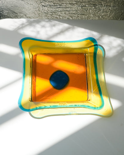 Try Tray Square (S) design by Gaetano Pesce for Fish Design,Amber, Clear Emerald Green