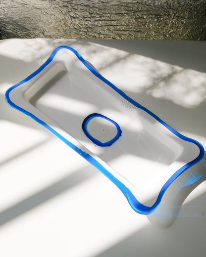 Try Tray Rectangular (S) design by Gaetano Pesce for Fish Design,Matt White/Clear Blue