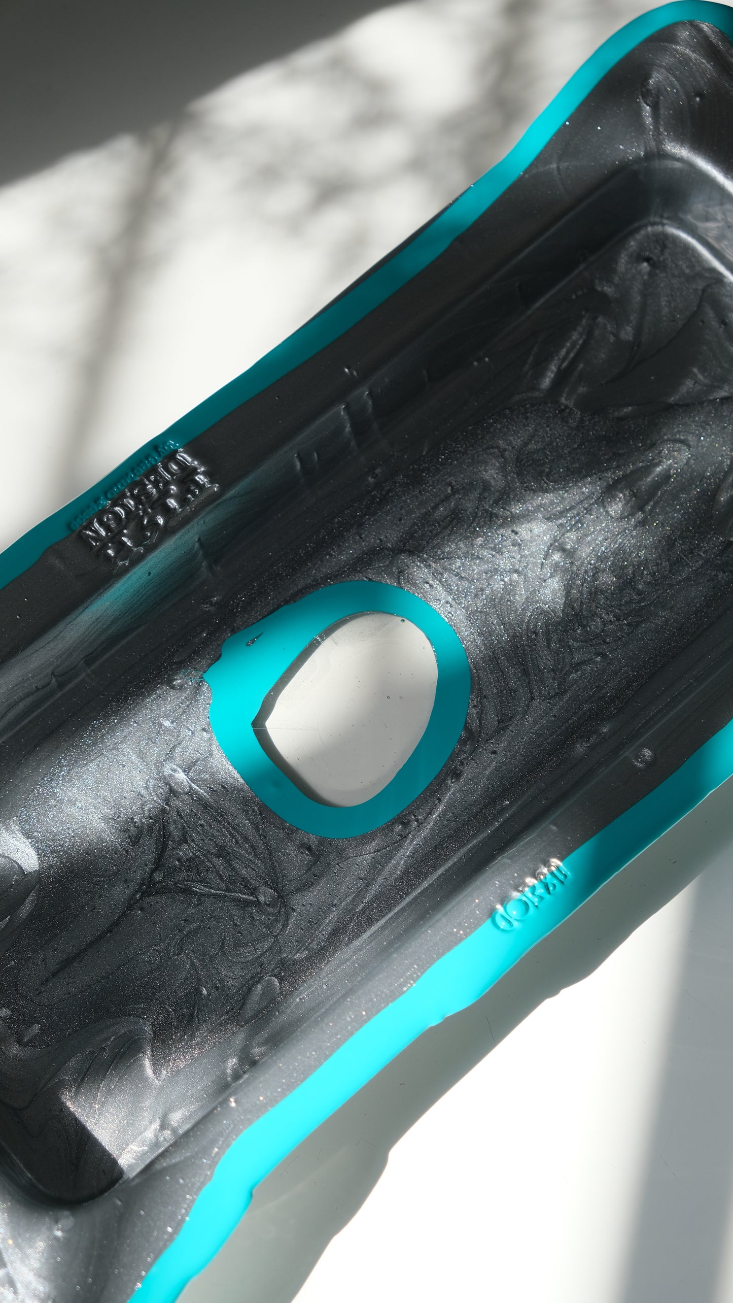 Try Tray Rectangular (S) design by Gaetano Pesce for Fish Design,Silver/Matt Turquoise