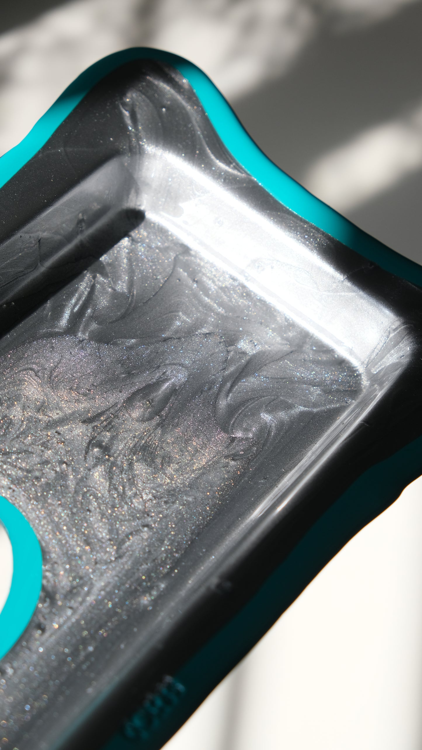 Try Tray Rectangular (S) design by Gaetano Pesce for Fish Design,Silver/Matt Turquoise