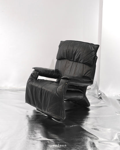 Vintage Italian leather relax chair, 1980s