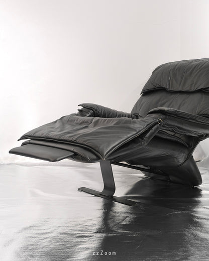 Vintage Italian leather relax chair, 1980s