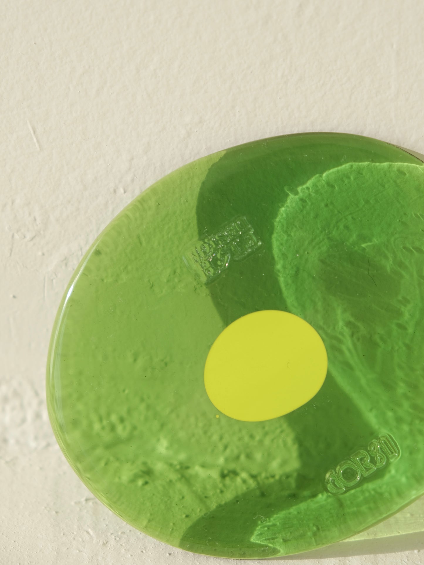 Set of 2 Table-Mates Small design by Gaetano Pesce for Fish Design,Matt Flou Yellow/Clear Grean