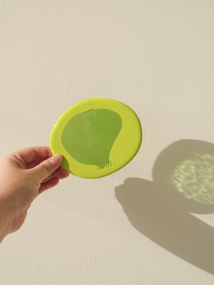 Set of 2 Table-Mates Small design by Gaetano Pesce for Fish Design,Matt Flou Yellow/Clear Grean