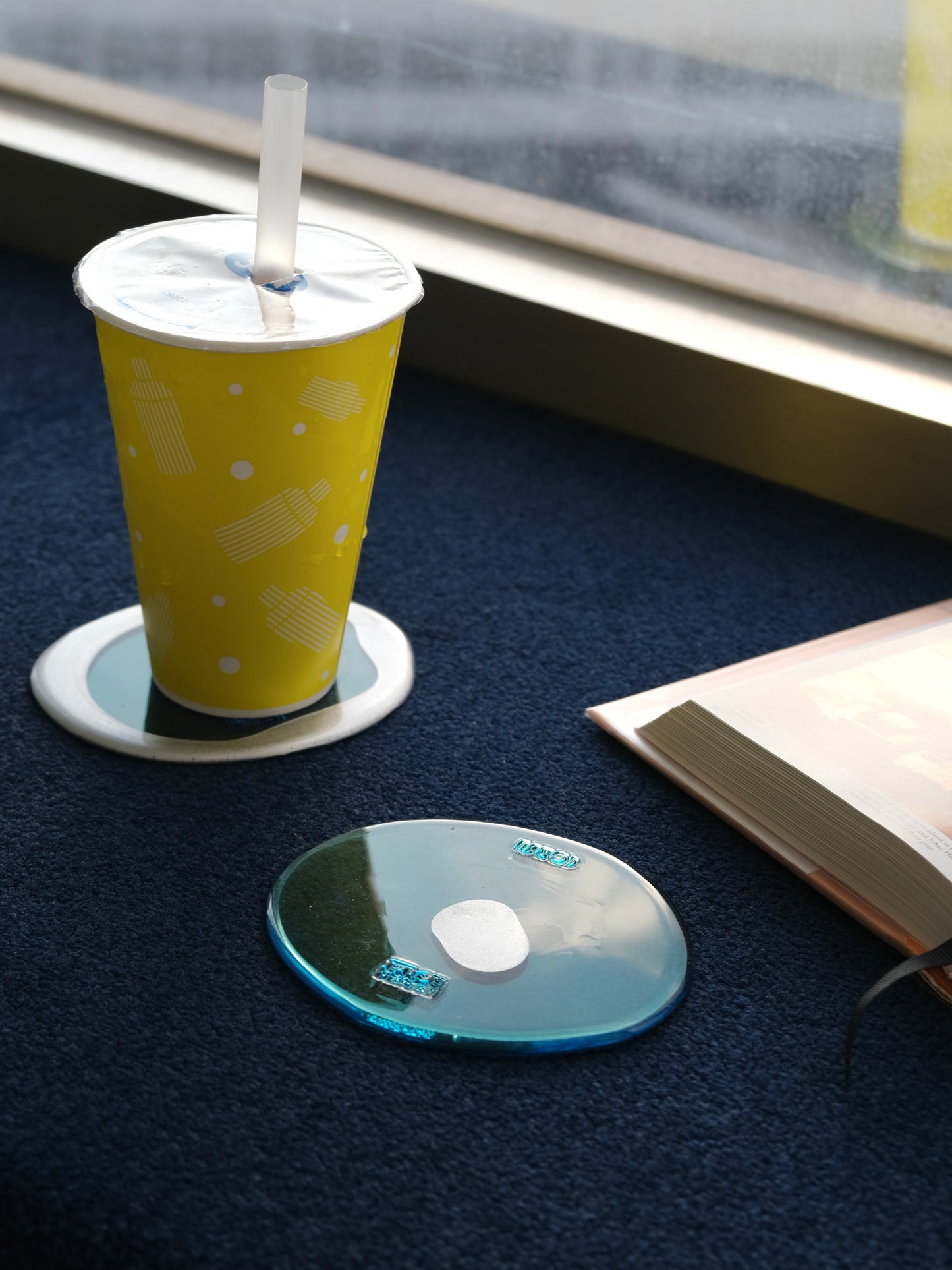 Set of 2 Table-Mates Small design by Gaetano Pesce for Fish Design,Matt Silver/Clear Aqua