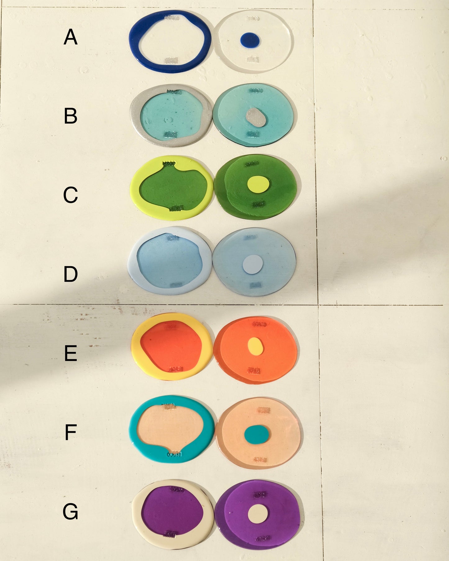 Set of 2 Table-Mates Small design by Gaetano Pesce for Fish Design,Matt Silver/Clear Aqua
