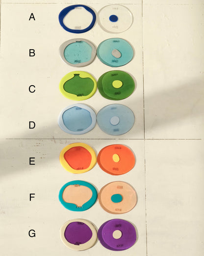 Set of 2 Table-Mates Small design by Gaetano Pesce for Fish Design,Matt Silver/Clear Aqua