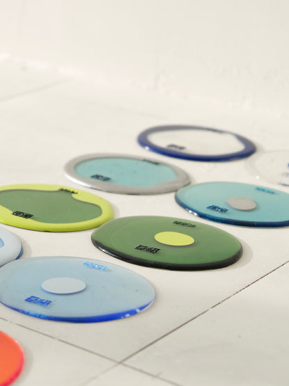 Set of 2 Table-Mates Small design by Gaetano Pesce for Fish Design,Matt Silver/Clear Aqua