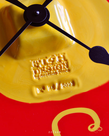 WATCH ME clock design by Gaetano Pesce for Fish Design, now(orange, yellow)