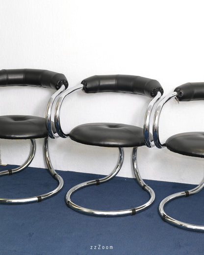 Vintage dining chairs by Rudi Bonzanini for Tecnosalotto, 1970s