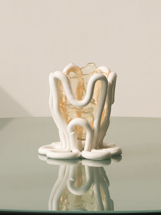 [預購]Indian Summer Vase(S) design by Gaetano Pesce for Fish Design,Clear/Matt White