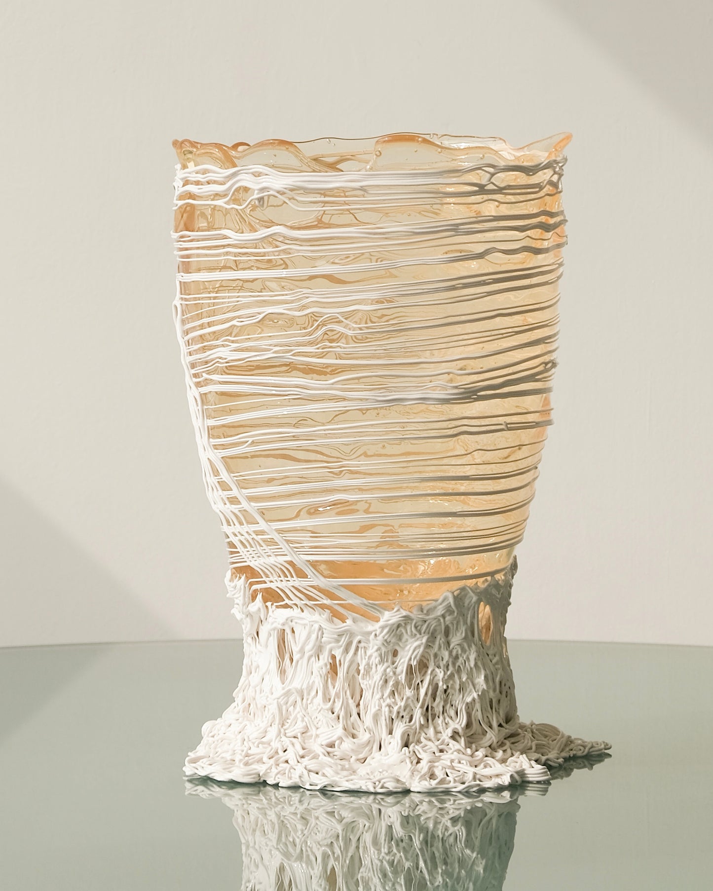 Spaghetti Vase(L) design by Gaetano Pesce for Fish Design,Clear/White