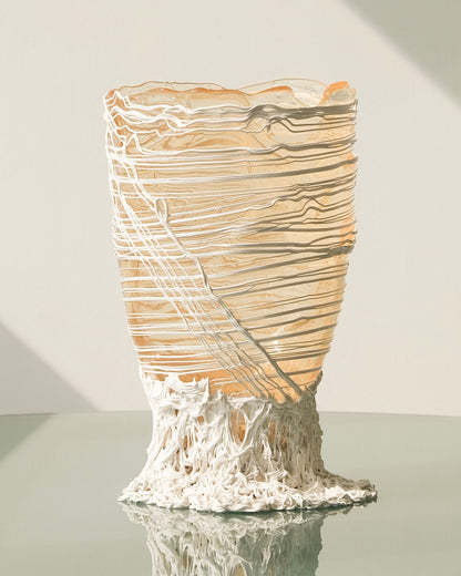Spaghetti Vase(L) design by Gaetano Pesce for Fish Design,Clear/White