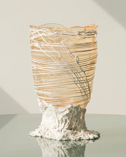 Spaghetti Vase(L) design by Gaetano Pesce for Fish Design,Clear/White