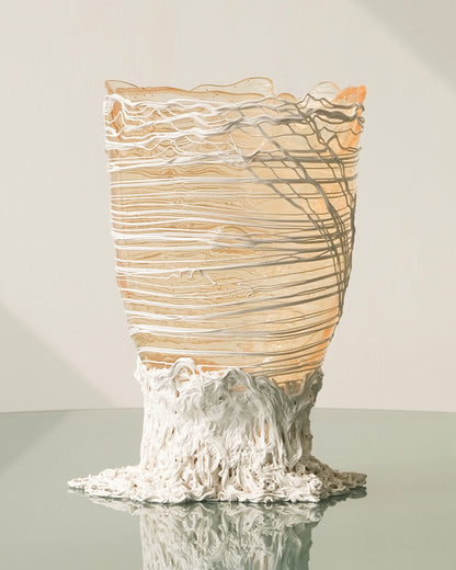 Spaghetti Vase(L) design by Gaetano Pesce for Fish Design,Clear/White