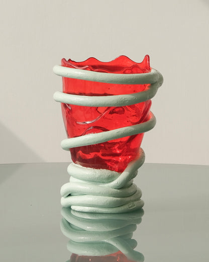 Pompitu I Vase(M) design by Gaetano Pesce for Fish Design,Red/Aqua