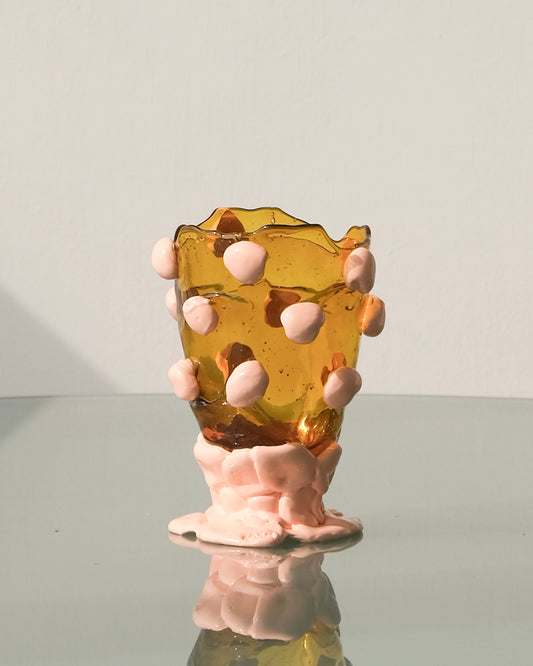 Nugget Vase(S) design by Gaetano Pesce for Fish Design,Amber/Salmon