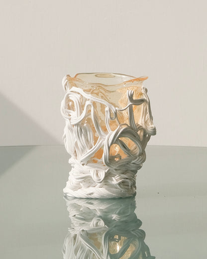 Spaghetti Special Vase(S) design by Gaetano Pesce for Fish Design,Clear/Matt White
