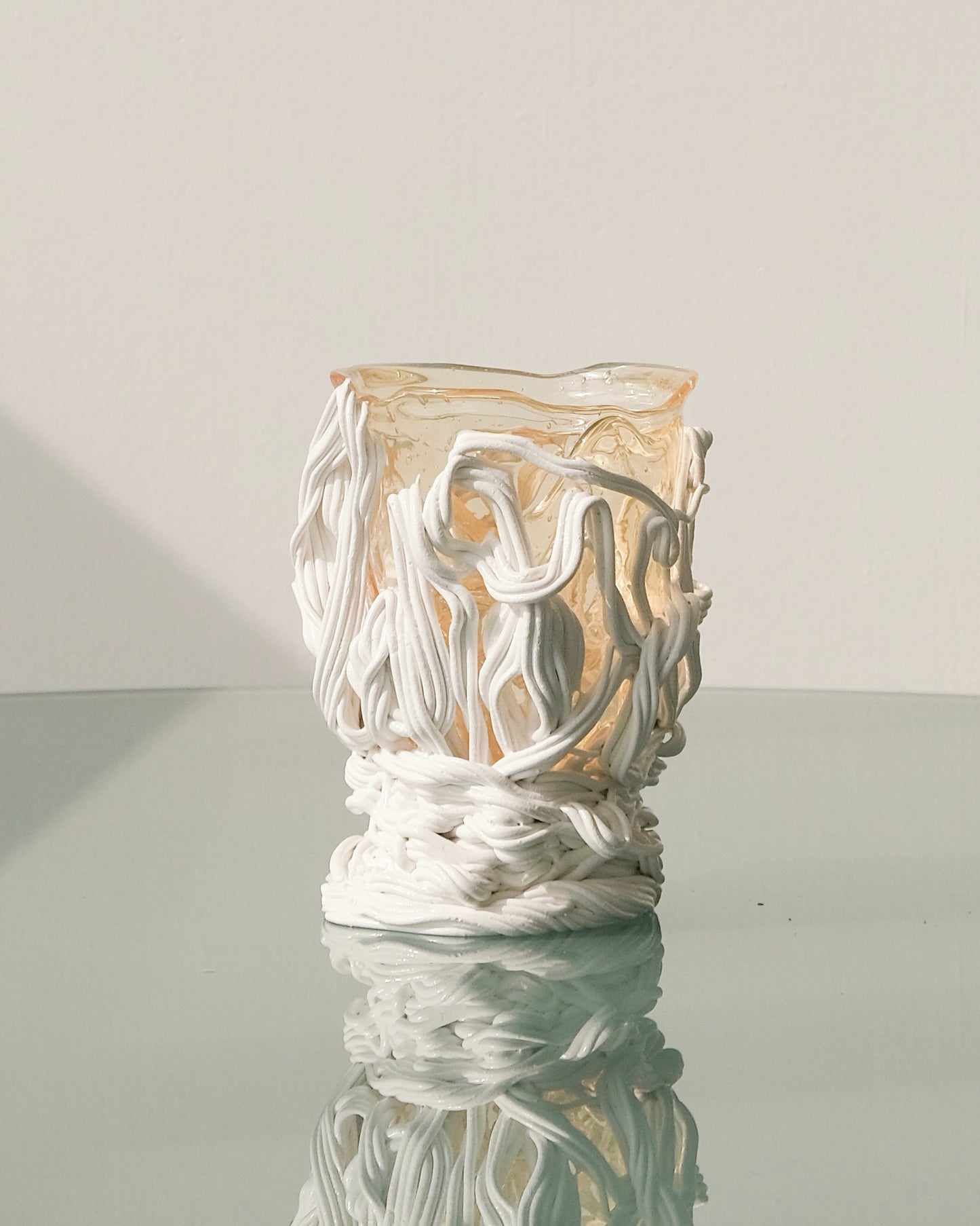 Spaghetti Special Vase(S) design by Gaetano Pesce for Fish Design,Clear/Matt White