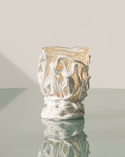 Spaghetti Special Vase(S) design by Gaetano Pesce for Fish Design,Clear/Matt White