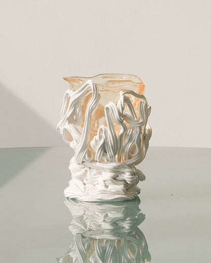 Spaghetti Special Vase(S) design by Gaetano Pesce for Fish Design,Clear/Matt White