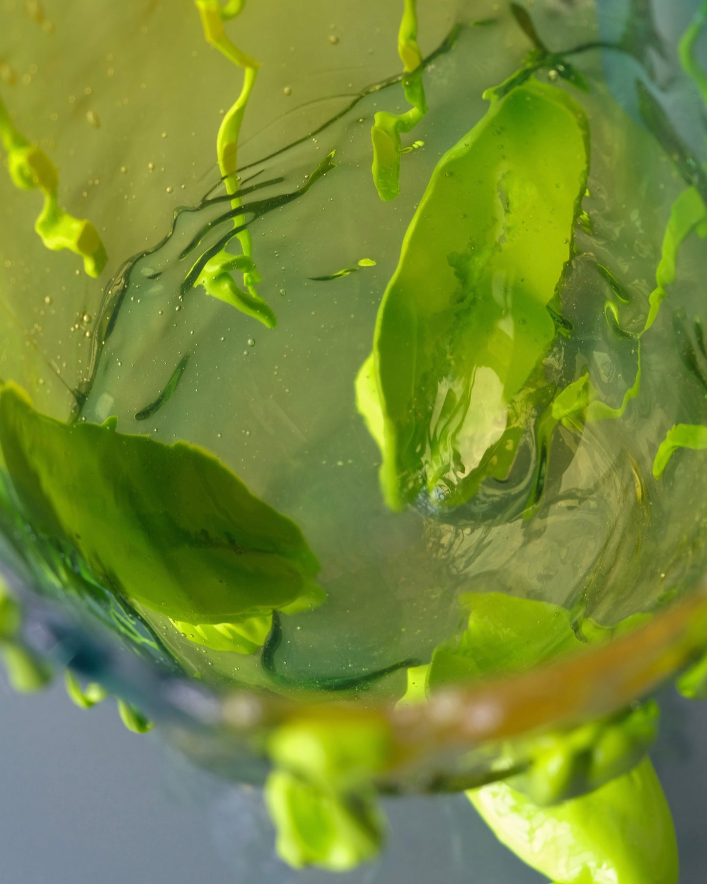 Clear Special Vase(M) design by Gaetano Pesce for Fish Design,Clear Aqua/Clear Yellow/Matt Lime