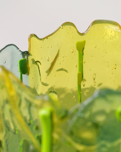 Clear Special Vase(M) design by Gaetano Pesce for Fish Design,Clear Aqua/Clear Yellow/Matt Lime