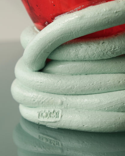 Pompitu I Vase(M) design by Gaetano Pesce for Fish Design,Red/Aqua