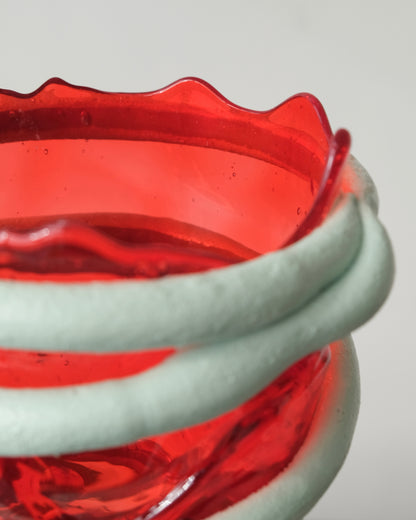 Pompitu I Vase(M) design by Gaetano Pesce for Fish Design,Red/Aqua