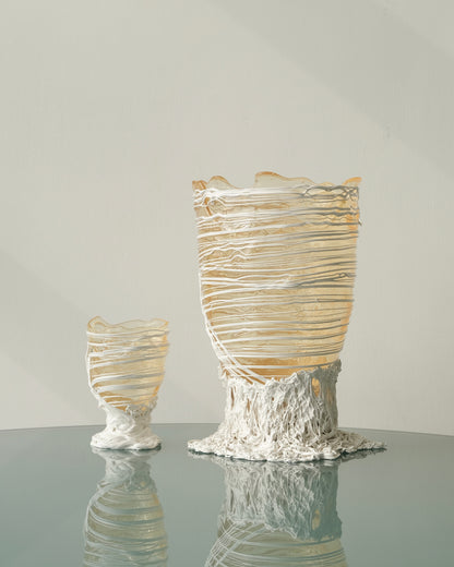 Spaghetti Vase(L) design by Gaetano Pesce for Fish Design,Clear/White