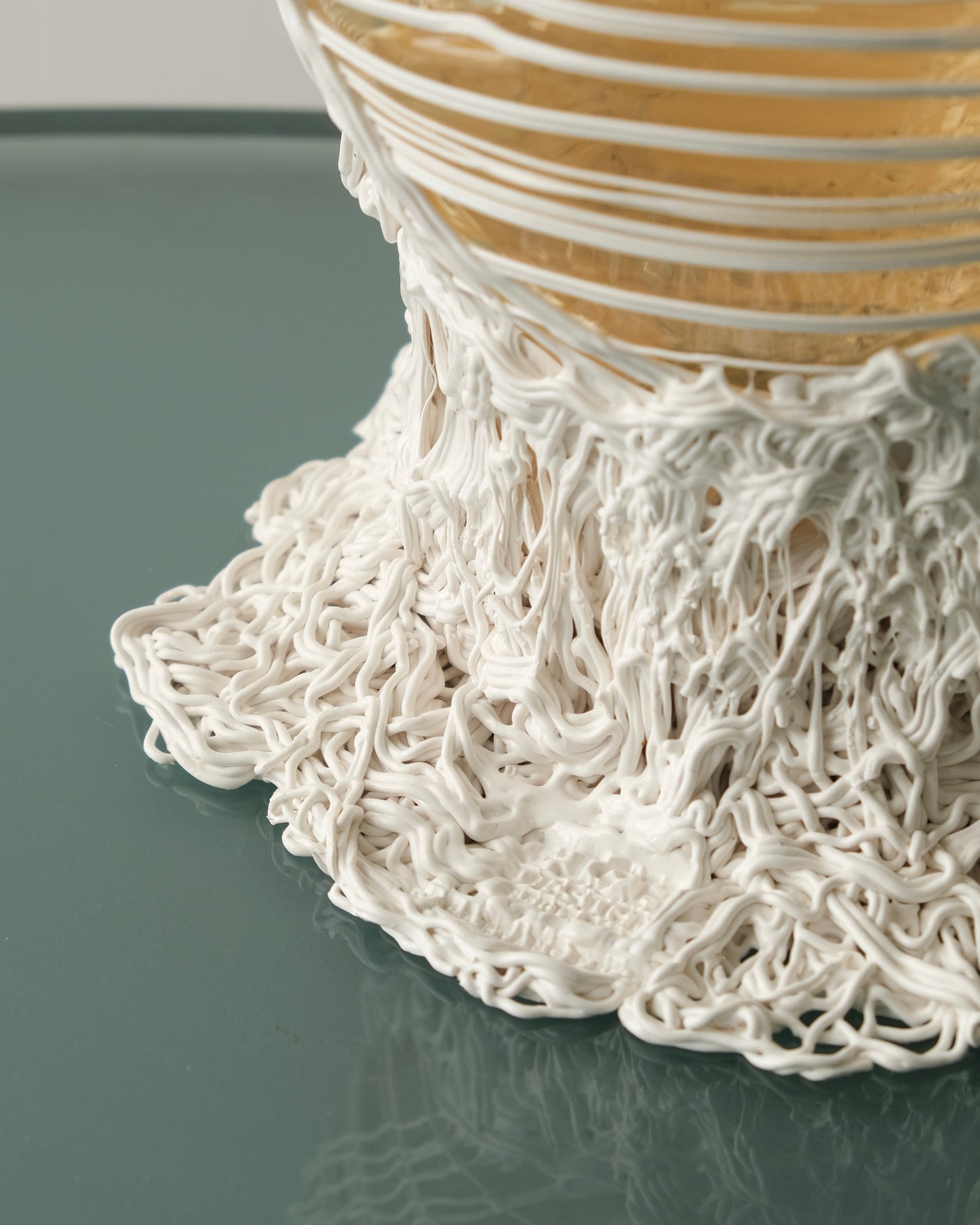 Spaghetti Vase(L) design by Gaetano Pesce for Fish Design,Clear/White