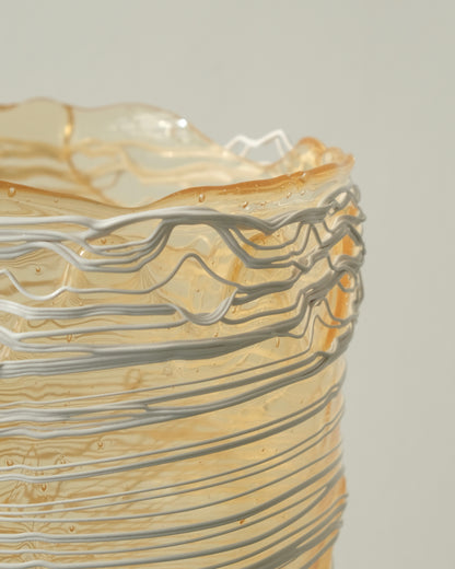 Spaghetti Vase(L) design by Gaetano Pesce for Fish Design,Clear/White