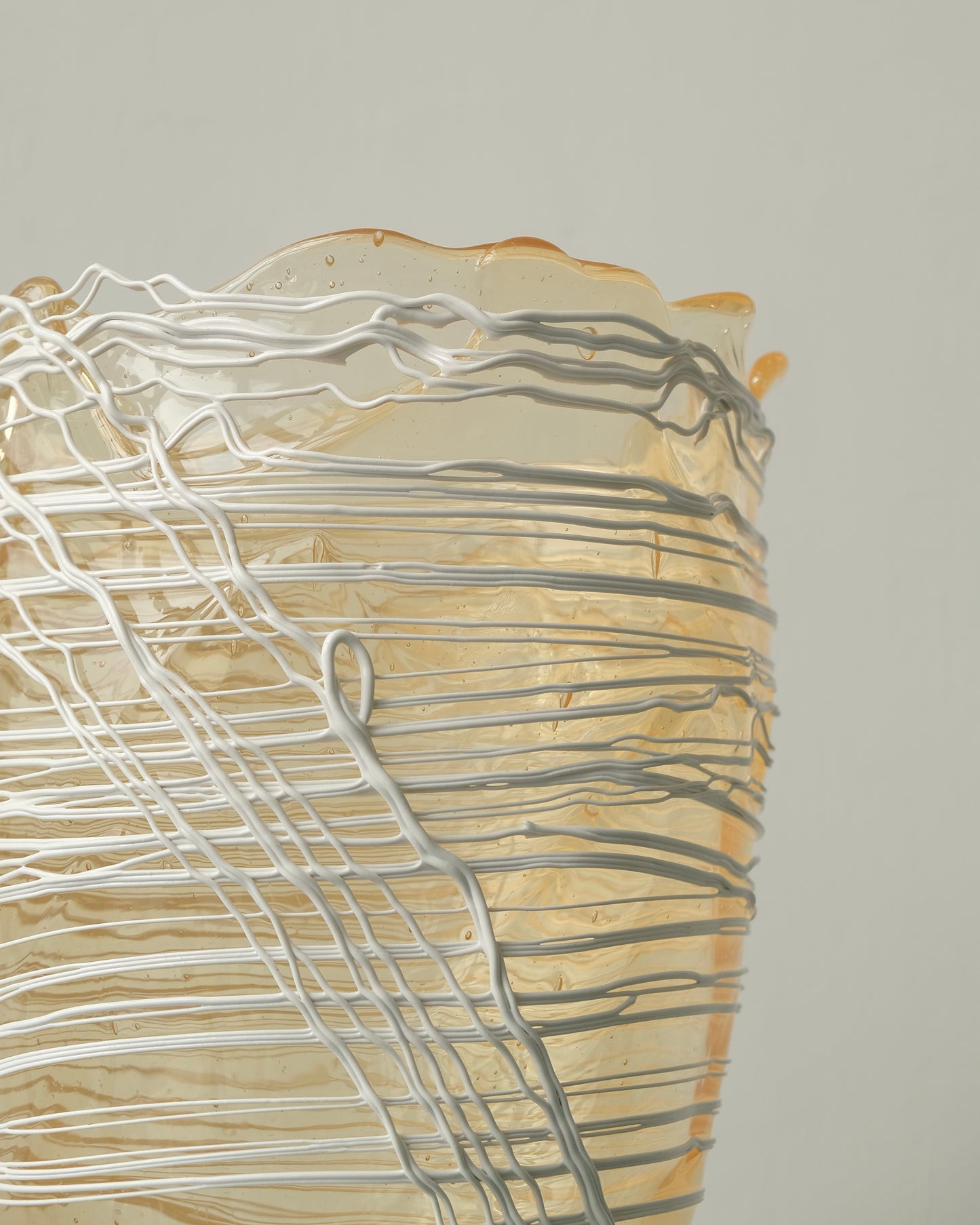 Spaghetti Vase(L) design by Gaetano Pesce for Fish Design,Clear/White
