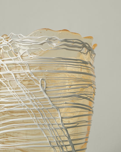 Spaghetti Vase(L) design by Gaetano Pesce for Fish Design,Clear/White