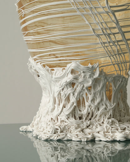 Spaghetti Vase(L) design by Gaetano Pesce for Fish Design,Clear/White