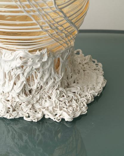 Spaghetti Vase(L) design by Gaetano Pesce for Fish Design,Clear/White