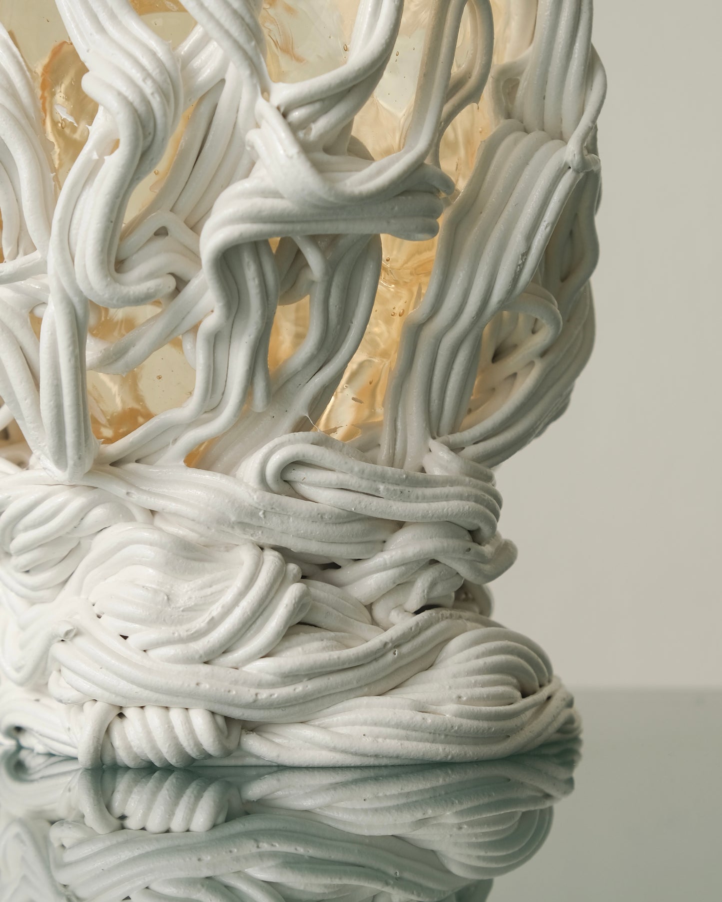 Spaghetti Special Vase(S) design by Gaetano Pesce for Fish Design,Clear/Matt White