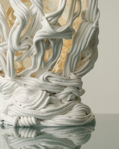 Spaghetti Special Vase(S) design by Gaetano Pesce for Fish Design,Clear/Matt White