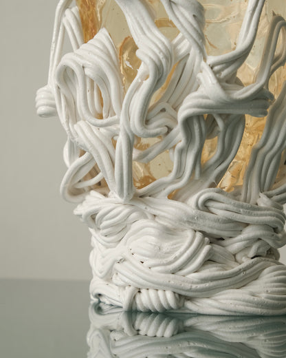 Spaghetti Special Vase(S) design by Gaetano Pesce for Fish Design,Clear/Matt White
