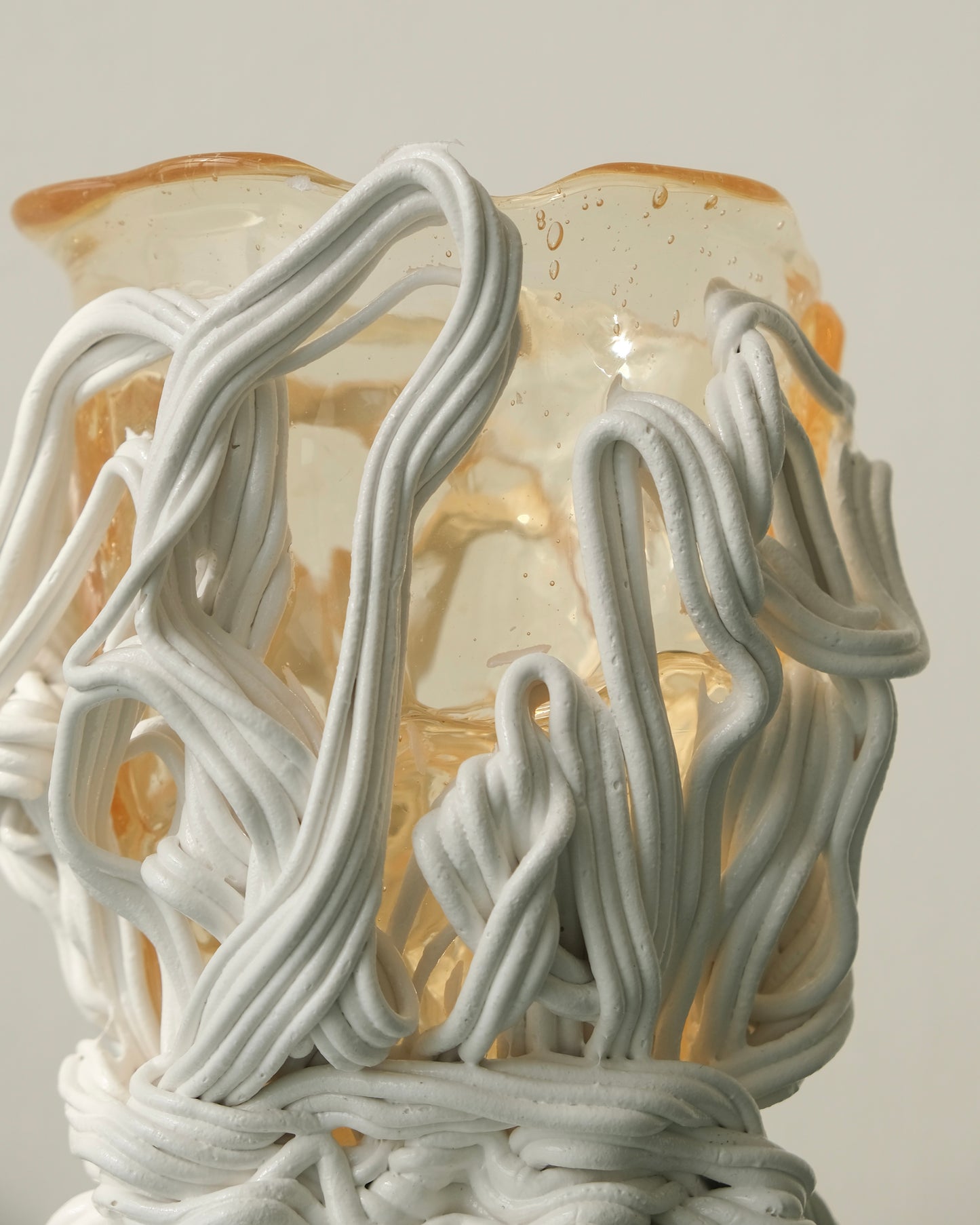 Spaghetti Special Vase(S) design by Gaetano Pesce for Fish Design,Clear/Matt White